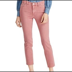 Vintage Lauren Ralph Lauren cropped raw edge hem Barbiecore ankle jeans 6 pink
